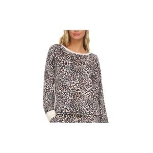 Flora by Flora Nikrooz Womens Leslie Printed Velour Pajama Top Only,1-Piece